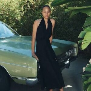 Elegant Black Halter Dress